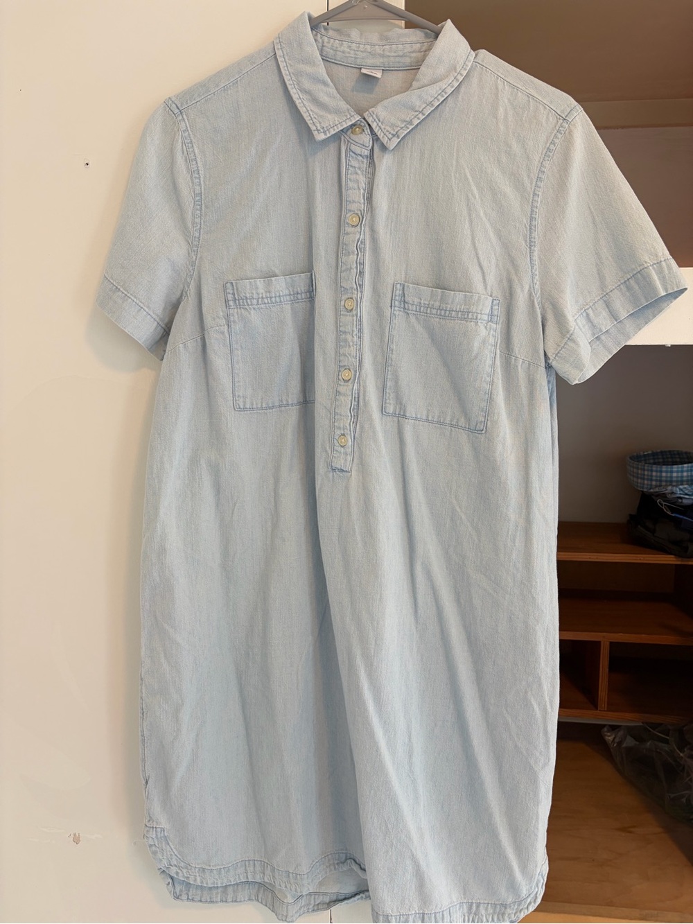 Old Navy Light Blue Denim Shirt Dress